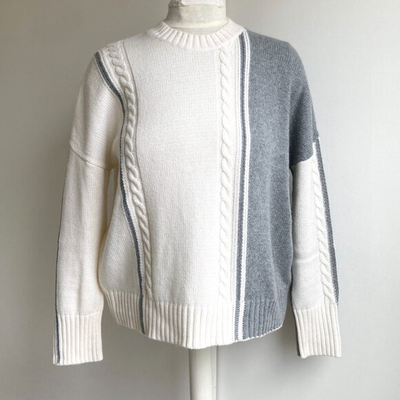 Zaket & Plover Wool Blend Cable Trim Sweater - Picture 5 of 11